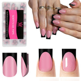 QIEK front packaging showing 150-piece set and matte black tips for quick salon look