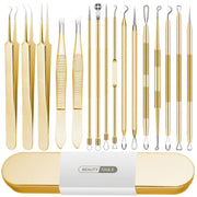 Qimouwp golden case front view showing compact travel storage benefit