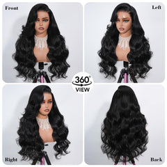 QJQHVES close-up of 13x6 HD transparent lace frontal for realistic parting