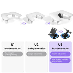 Quaferen close-up of rotating phone holder for hands-free reference viewing
