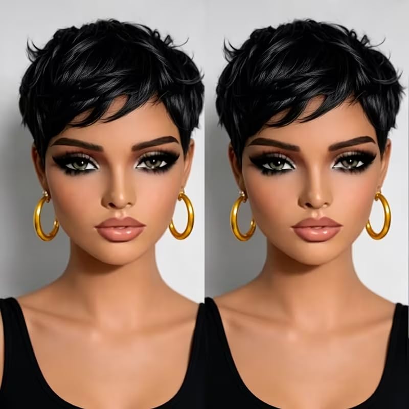 Quazirpu pixie front view showing natural short hair blend benefit