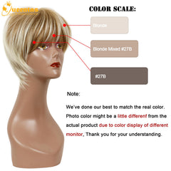 QUEENTAS side profile highlighting short layered cut and bangs