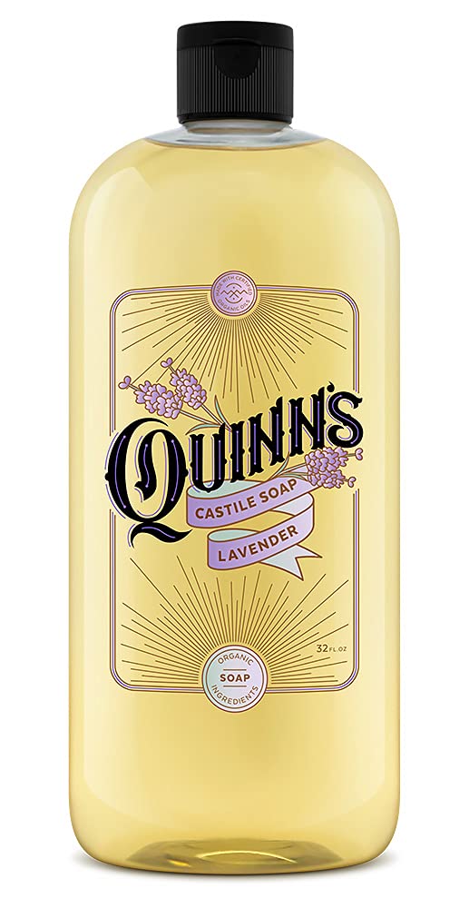 Quinn's front packaging displaying 32oz bottle and calming lavender scent benefit