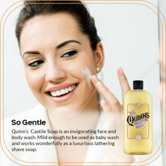 Quinn's pouring texture shot illustrating concentrated, rich lather benefit