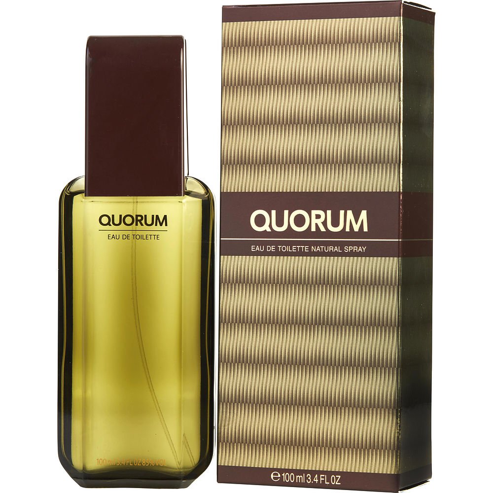 Quorum Antonio Puig front packaging shows bottle and label, conveying classic scent appeal