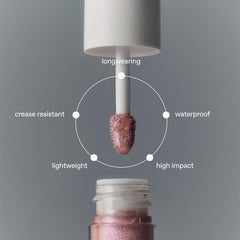 r.e.m. beauty Comet swatch on arm demonstrating intense, reflective pigment