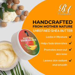RA COSMETICS open jar top-down view showing rich unrefined butter quality