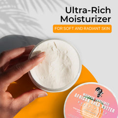 RA COSMETICS creamy whipped shea butter texture close-up for smooth spreadability