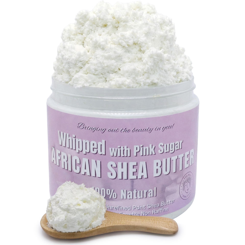 RA COSMETICS front jar view showcasing whipped shea butter and packaging benefit