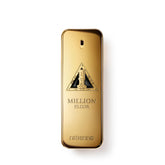 Rabanne front bottle showing gold ingot and black triangle, conveys luxury