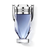 Rabanne Invictus front bottle view showcasing iconic trophy design and confidence