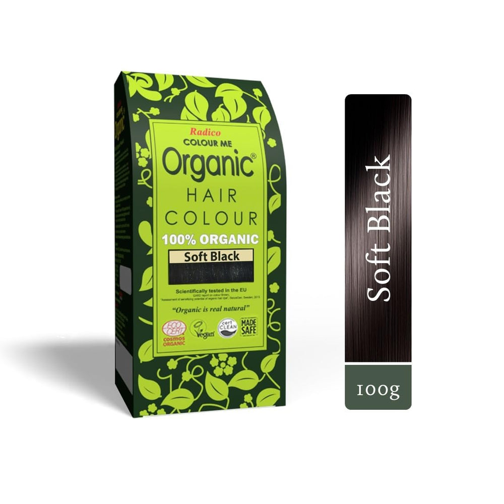 Radico front packaging showing soft black shade and organic benefit