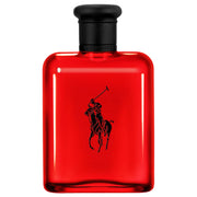 Ralph Lauren bottle front showing red glass and bold presence