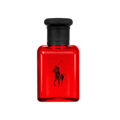 Ralph Lauren bottle front view showing bold red design and confident presentation