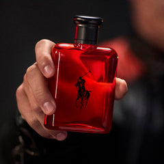 Fine mist spray from Ralph Lauren bottle demonstrating even fragrance diffusion