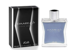 RASASI Dareej front bottle showing sleek design and premium scent longevity
