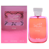 RASASI Hawas Pink front bottle showing elegant design and instant freshness