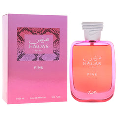 RASASI Hawas Pink spray action demonstrating fine mist and easy application