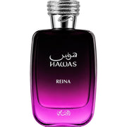 Rasasi Hawas Reina front packaging showing elegant bottle and premium look