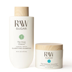 Raw Sugar duo front packaging showing both products for an effective cleanse and hydrate routine