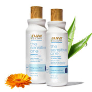 RAW SUGAR duo front packaging showing both bottles for gentle care