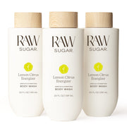 RAW SUGAR front packaging showing lemon citrus bottle and benefits