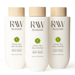 RAW SUGAR front packaging showing clean, calming green tea aloe scent benefit