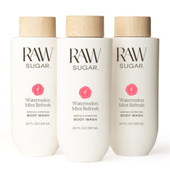 RAW SUGAR front packaging showing watermelon mint scent and benefits