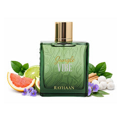 RAYHAAN spray mist in use demonstrating how Jungle Vibe provides fresh, long-lasting fragrance