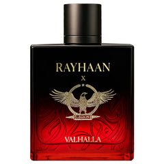 Rayhaan Valhalla front bottle view showing elegant design and confident presence