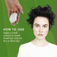 R+Co product dispensed in hand illustrating creamy pomade-mousse texture and easy application