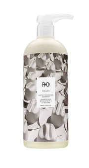 R+Co DALLAS front packaging showing large 33.8 fl oz bottle and label benefit