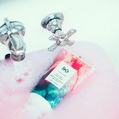R+Co HIGH DIVE cream on hands ready to apply for instant hydration benefit