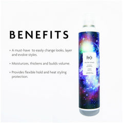 R+Co OUTER SPACE nozzle close-up illustrating easy, even spray application