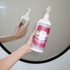 R+Co pump close-up on TELEVISION conditioner for easy dispensing benefit