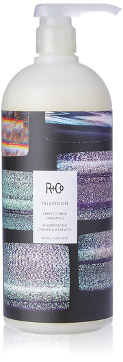 R+Co TELEVISION front packaging showing large 33.8 oz bottle and clear branding for value
