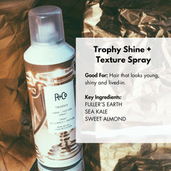 R+Co Trophy spray mist close-up showing fine texture, creates even application