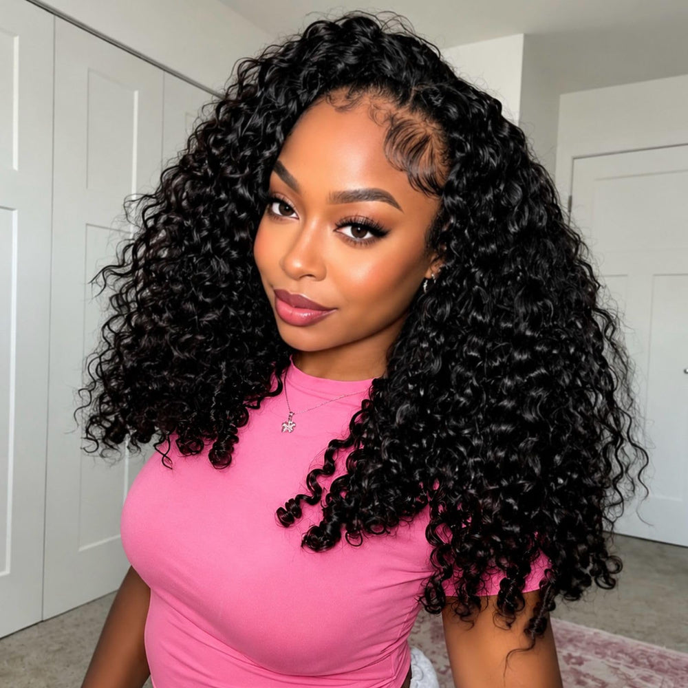 Rdibissom half wig front view showing natural color and ready-to-wear benefits