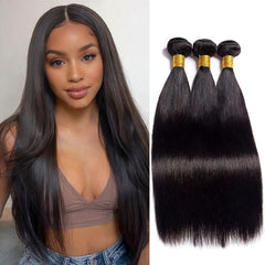 Rebasar front view straight bundles showing natural black and smooth finish benefits