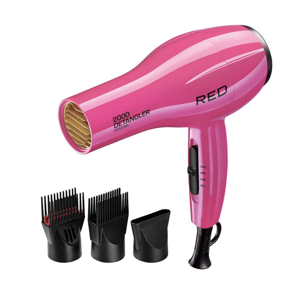 RED by KISS front view showing pink dryer and controls for easy styling
