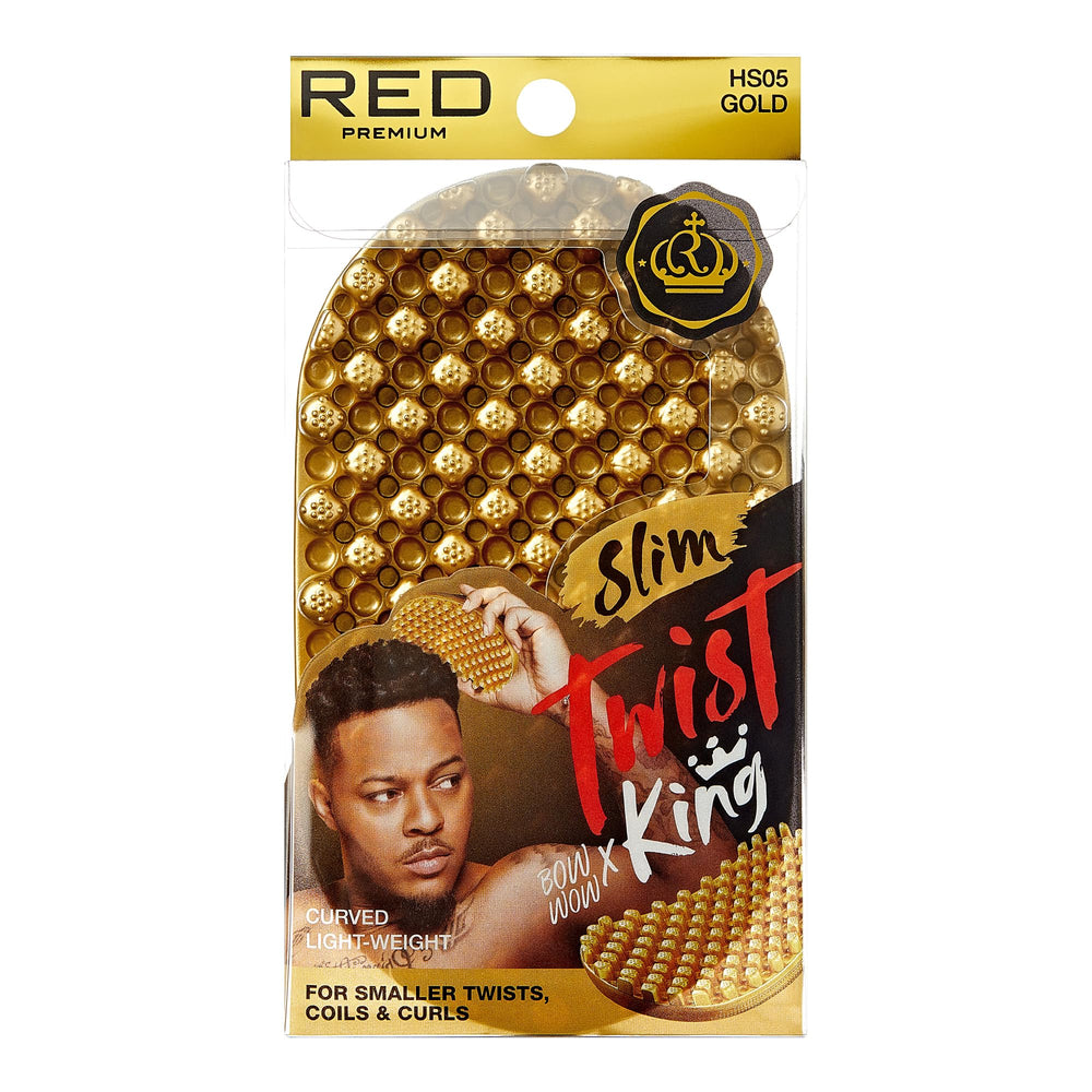 Red by Kiss front view gold twist brush showing sleek profile and control