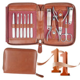RedFlow front view of manicure set showing organized tools and case, professional storage benefit