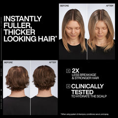 Redken conditioner being applied in shower demonstrating in-use conditioning benefit