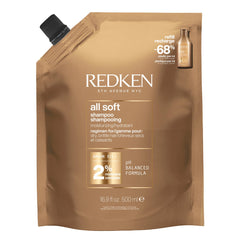 Redken refill pouch front view showing product and savings benefits