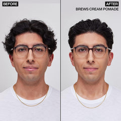 Redken Brews product swatch on hand demonstrating spreadability and control