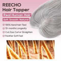 REECHO hand-tied base close-up for realistic scalp appearance