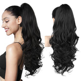 REECHO front packaging view showing natural black ponytail and benefits