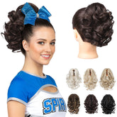 REECHO front view of 9-inch curly ponytail showing natural volume and instant style