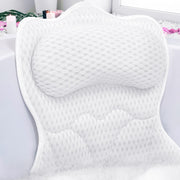 REEZEIVI front view of white bath pillow showing plush cushioning and comfort