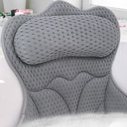 REEZEIVI front view gray bath pillow showing full cushioning and shape benefit comfort